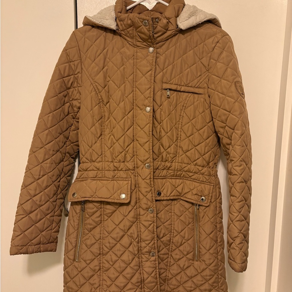 Tommy Hilfiger Women's Quilted Tan Puffer Jacket